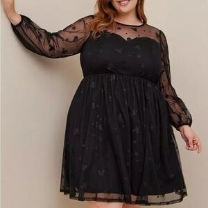 Torrid Disney Black Glitter Mickey Mouse Dress, Size 26